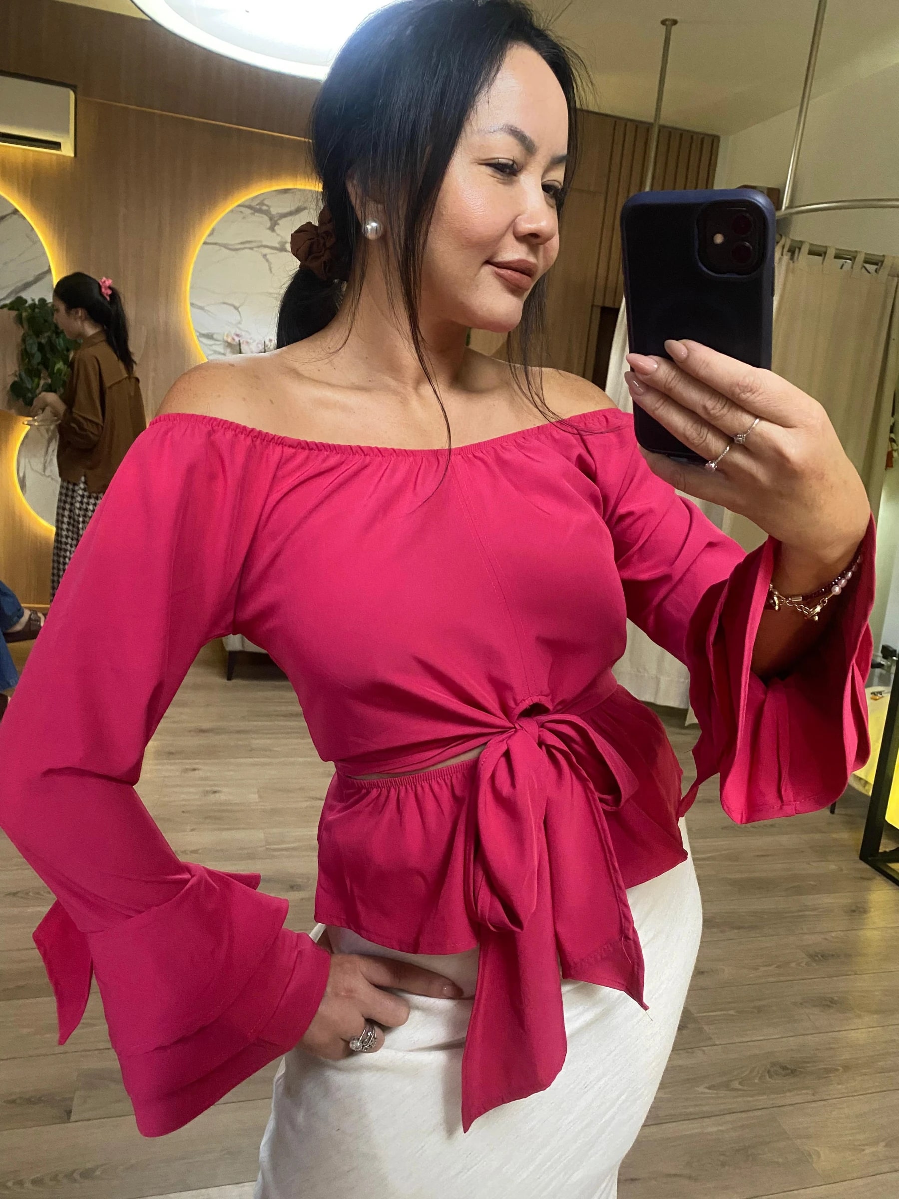 Blusa Ombro a Ombro Amarração