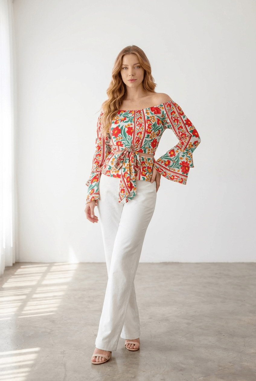 Blusa Ombro a Ombro Amarração