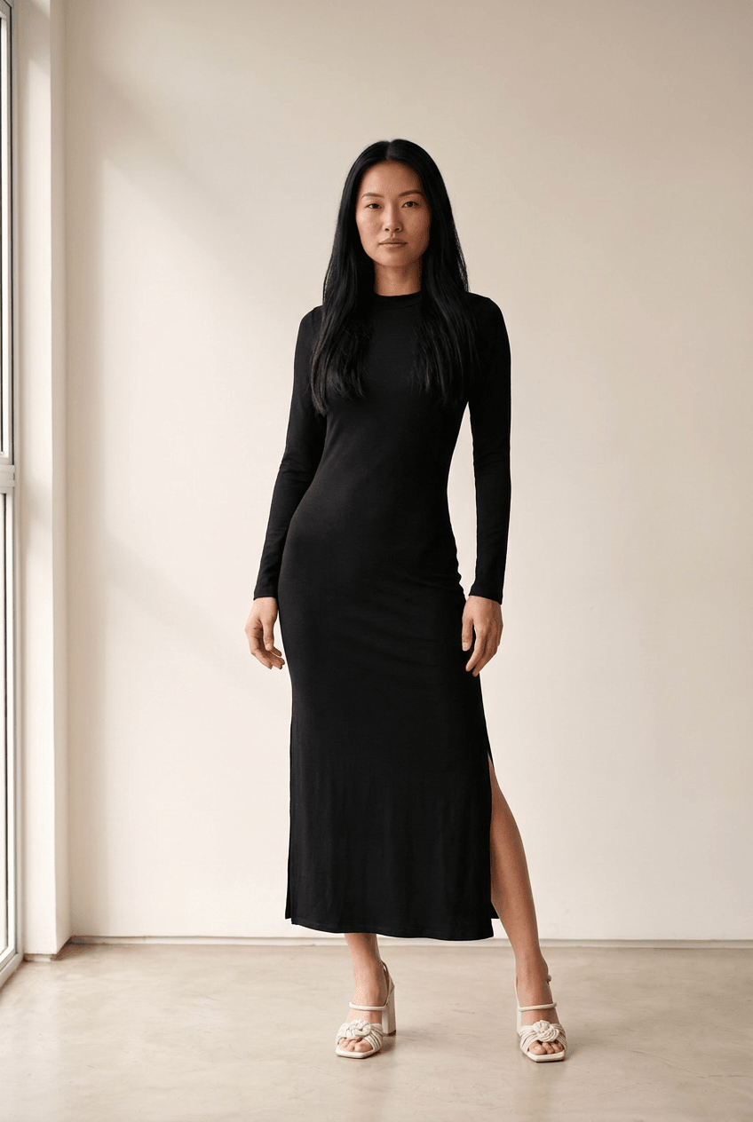 Vestido Basic Manga Longa Lorena